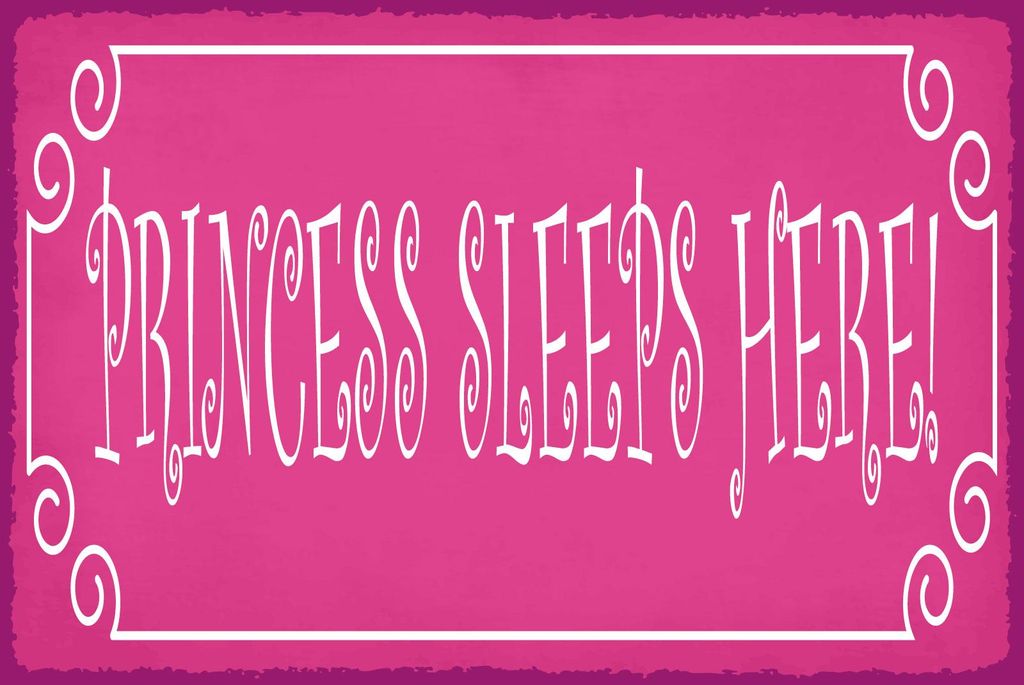 vianmo Holzschild 12x18 cm Princess sleeps here rosa