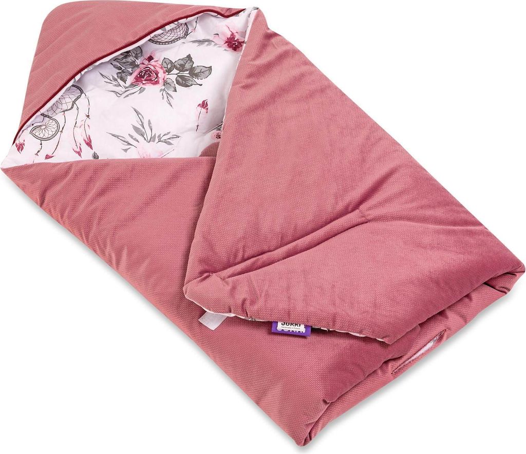 JUKKI® Baby EINSCHLAGDECKE 90x90 cm SAMT mit Kapuze [Summer Produktbild 3