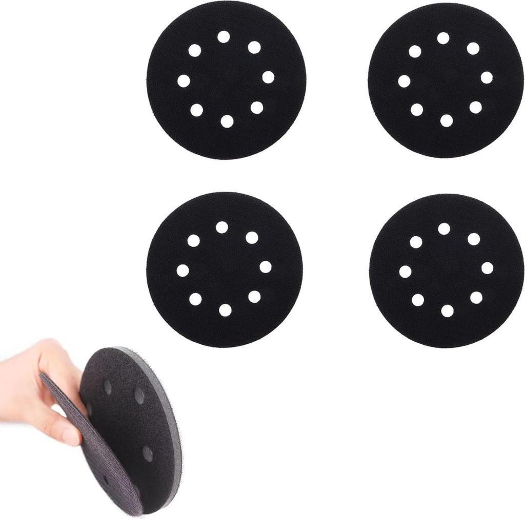 4 Stück Polierpads, Schwamm Interface Pad, Polierschwamm 125mm Klett, Schleifpad für Exzenterschleifer Schleifteller Polierteller, Polieraufsatz ...