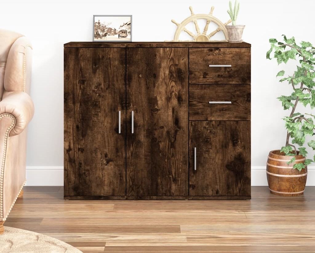 Maison Exclusive - Sideboard Räuchereiche 91x29,5x75 cm Holzwerkstoff