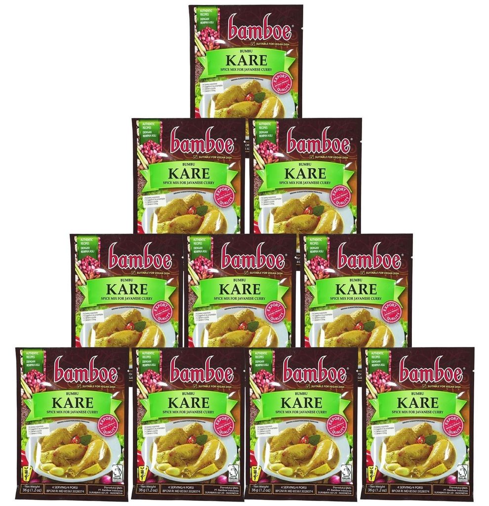 Bamboe Bumbu Kare Paste für Javanisches Curry 10x36g