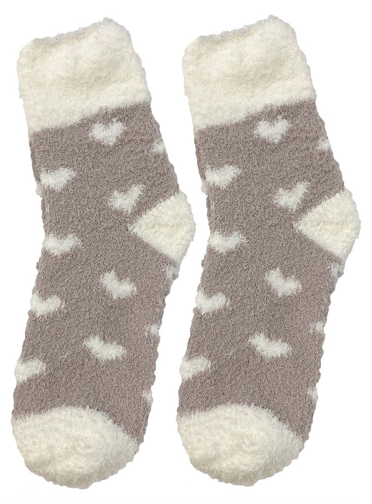 Paar Damensocken, flauschig, dick, dehnbar, superweich, warm haltend, Korallenfleece, Herzchenmuster, Herbst-Winter-Socken zum Schlafen, ideal für...