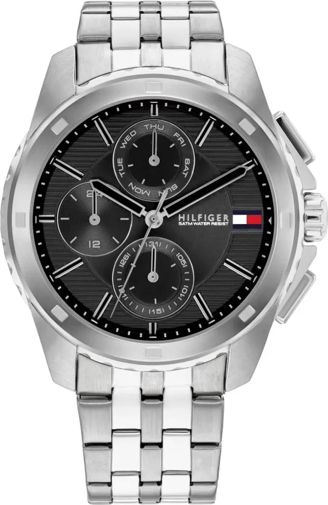 Orologio Uomo Tommy Hilfiger 1710620 Walker - Nero/Acciaio Originale
