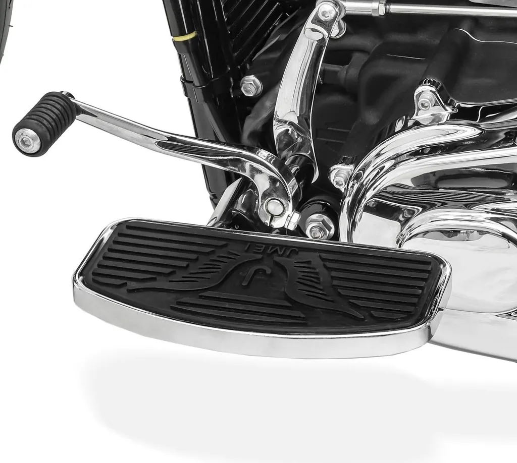 Repose-pieds larges type plateau pour moto Chopper custom avec inserts - 2