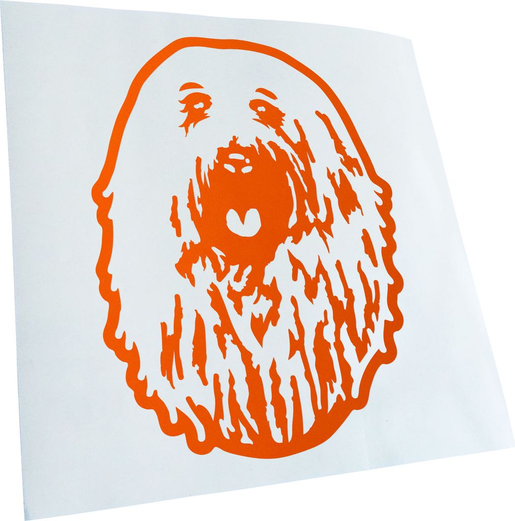 Kiwistar - Autoaufkleber - Puli Hund - Orange - 50x38cm - Aufkleber für Auto, Laptop, Fahrrad, LKW, Motorrad Mehrfarbig JDM Decal Racing