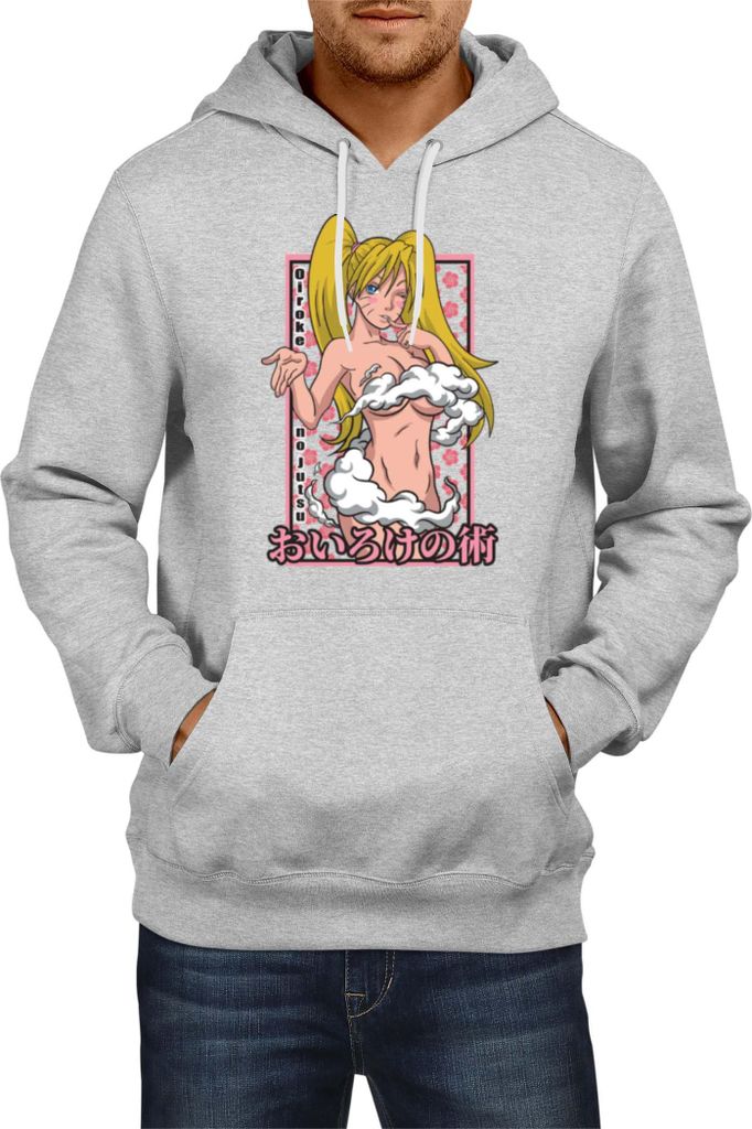 Herren Kapuzenpullover Manga Japan Anime Comics Animation Naruto Transform Jutsu, Man S / Grau