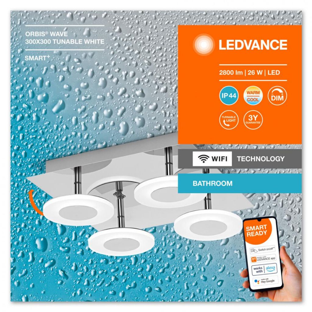 LEDVANCE KÚPEĽŇOVÉ DEKORATÍVNE STROPY A STENY S WIFI Obrázok produktu 