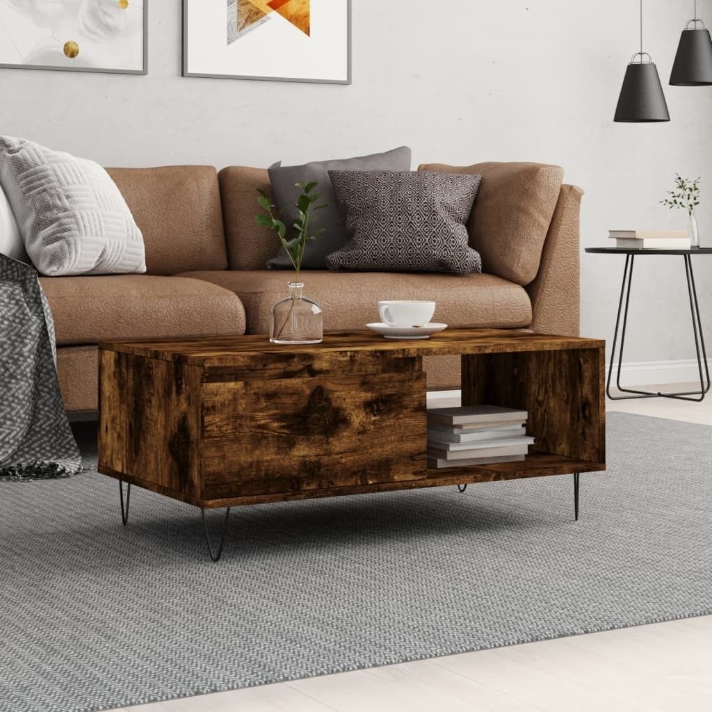 Maison Exclusive - Couchtisch Räuchereiche 90x50x36,5 cm Holzwerkstoff
