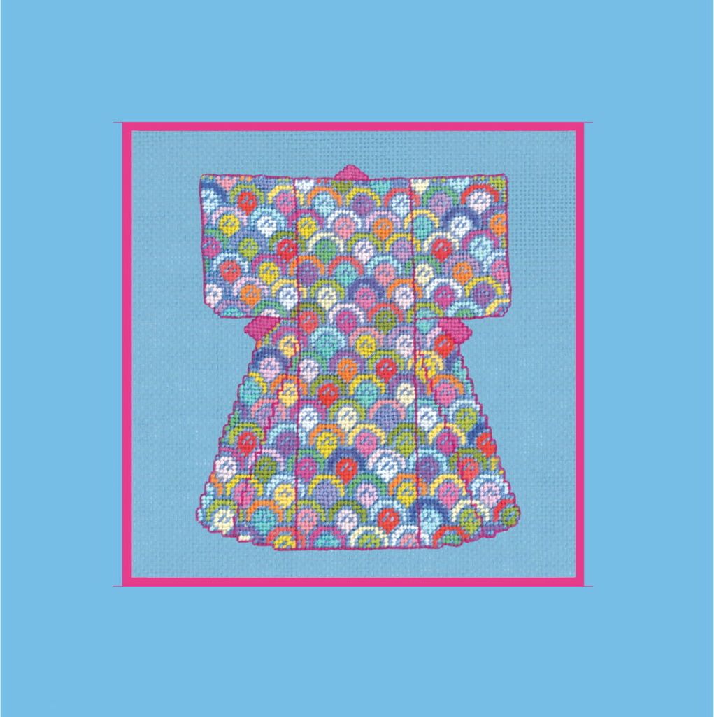 Le Bonheur des Dames Petit Point Stickpackung "Arabesken-Kimono", Zählmuster, 6,5x8cm
