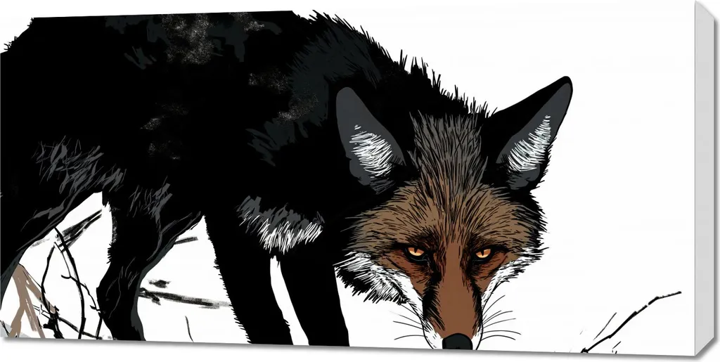 Quadro 100x50cm Il lupo diffidente - 1