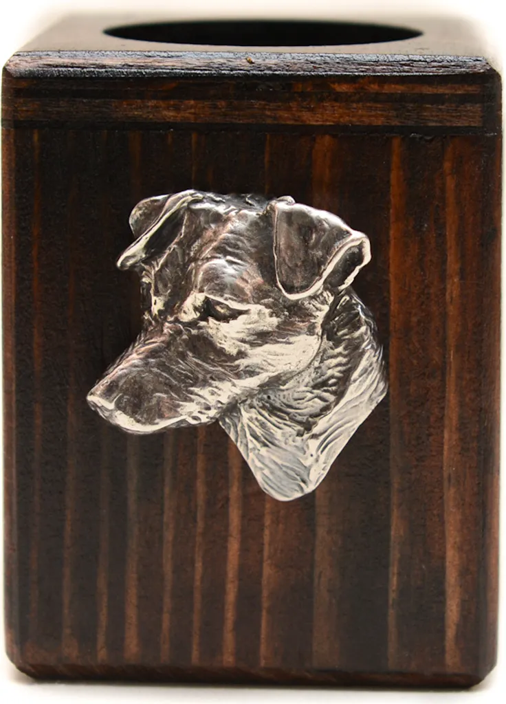Jack Russell terrier - portacandele in legno con cane, ricordo unico dopo la perdita del cane, opera artigianale del marchio Art-Dog