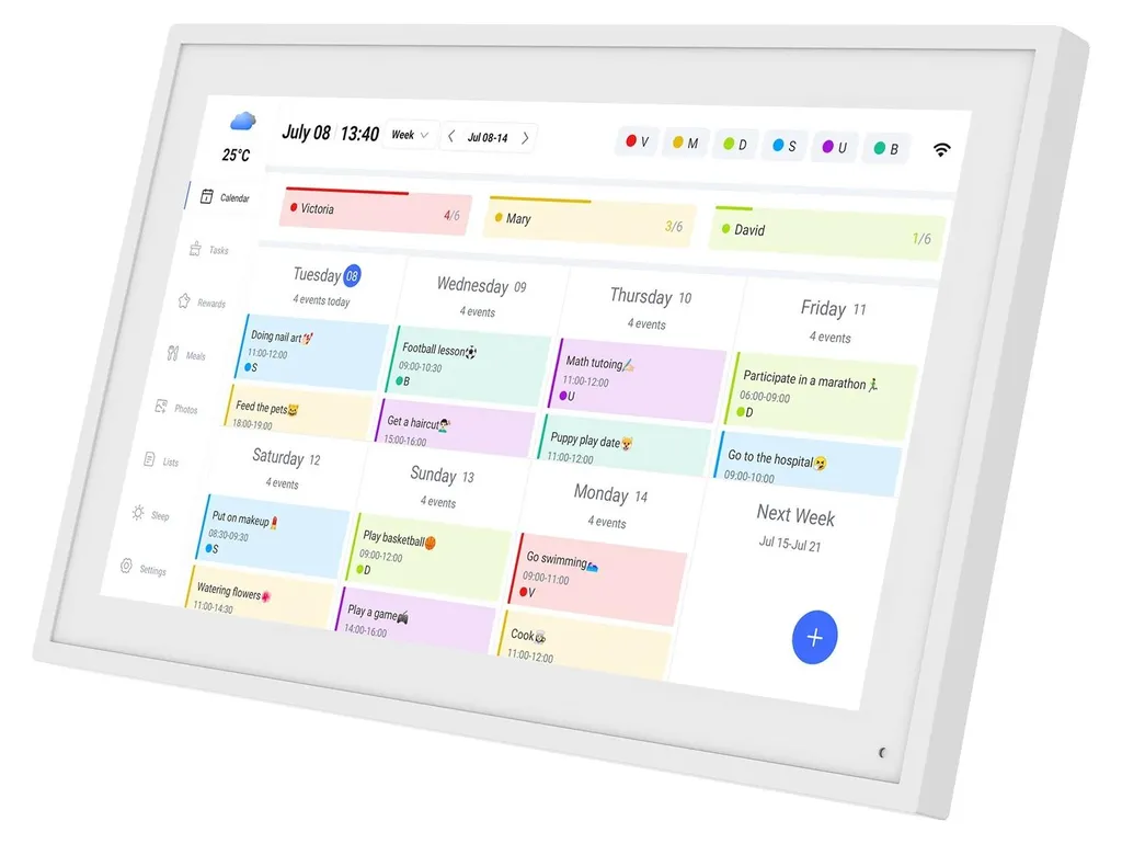 Agenda numérique mural tactile P15 pour une planification interactive fluide