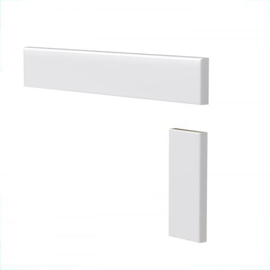 Sellon24 Treppenleiste Weiß Treppenprofil 90 Grad Abdeckleiste Sockelleiste Wand Holzprofil MDF 15x60 mm weiss Treppen - SET 1200 mm