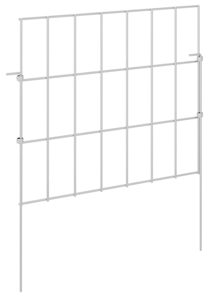 vidaXL Gartenzaun mit Pfählen 12 pcs 35 x 30 cm Mesh Verzinkter Stahl