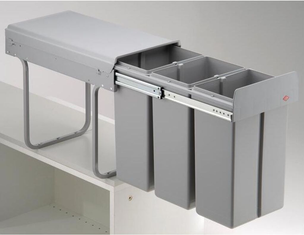 WESCO Einbau-Abfalleimer 3x10ltr. 38,5cm alugrau Produktbild 