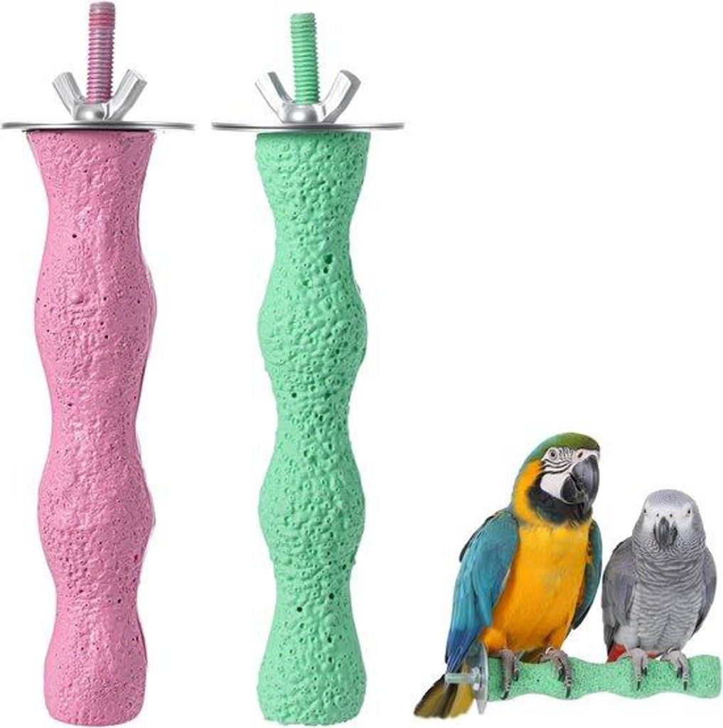 Papageienstation Bestrafung Vogelspielzeug Zubehör Vogelkäfigzubehör Papageienzähne knirschende Stange Vogelkrallen knirschende Stange Bestrafu...