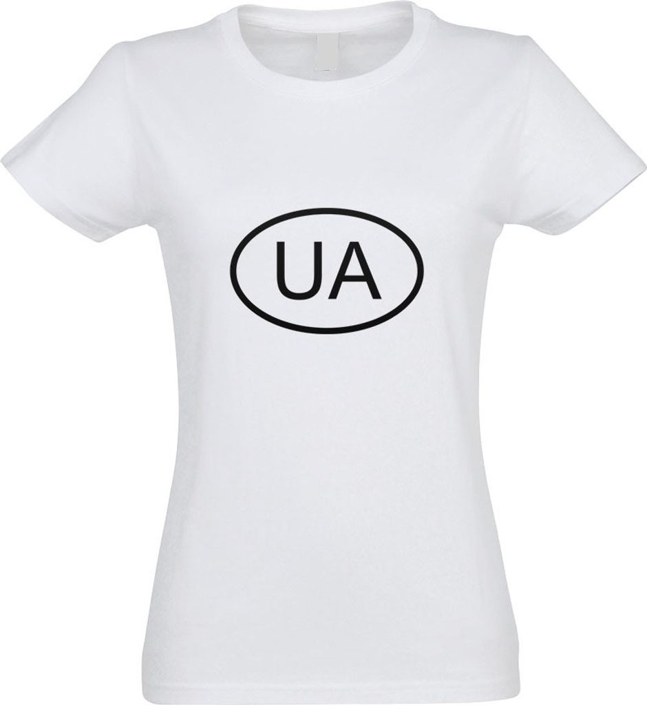 Kiwistar - T-Shirt tailliert - Damen - Weiss - Ukraine UA - mit Motiv Bedruckt - Funshirt Design - Sport - Freizeit - Damen - M