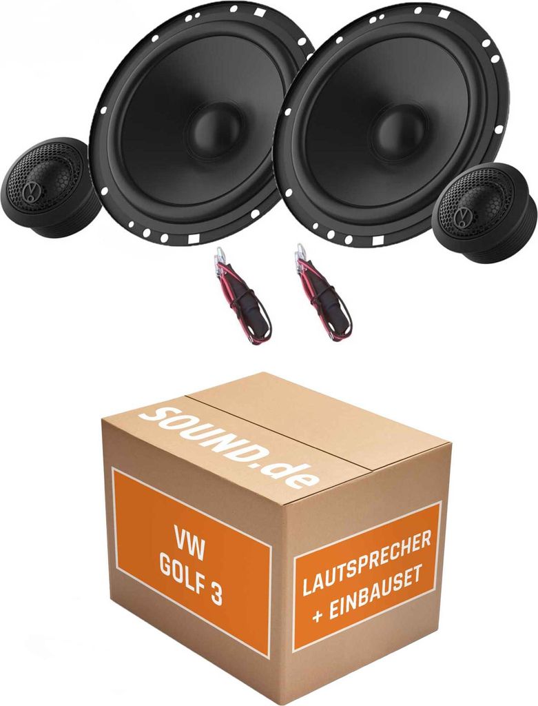 Lautsprecher Boxen Einbaupaket Armaturenbrett JBL Stage2 64CFS passend für VW Golf III + Variant/Kombi | Set für zwei Türen 270W Belastbarkeit