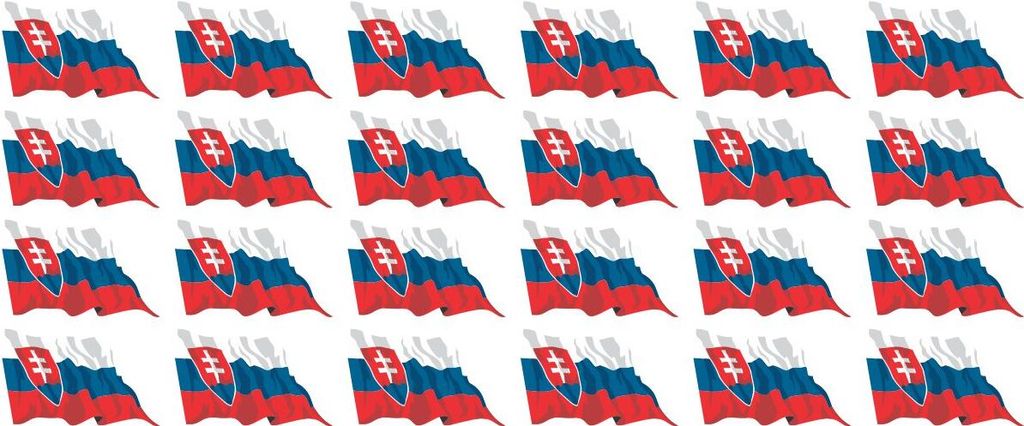 Mini Aufkleber Set - Pack wehend - 33x20mm - selbstklebender Sticker - Slowakei - Flagge / Banner / Standarte fürs Auto, Büro, zu Hause und die S...