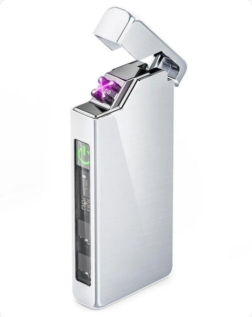 Briquet électrique portable à double arc avec charge rapide USB-C noir