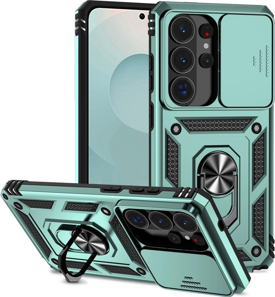Samsung Galaxy S26 Ultra Hülle - Coverup Armor Ring Ständer Back Cover mit Kamera Schutz - Mintgrün