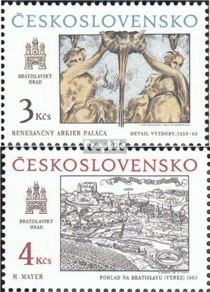 Briefmarken Tschechoslowakei 1987 Mi 2928-2929 (kompl.Ausg.) postfrisch Preßburg