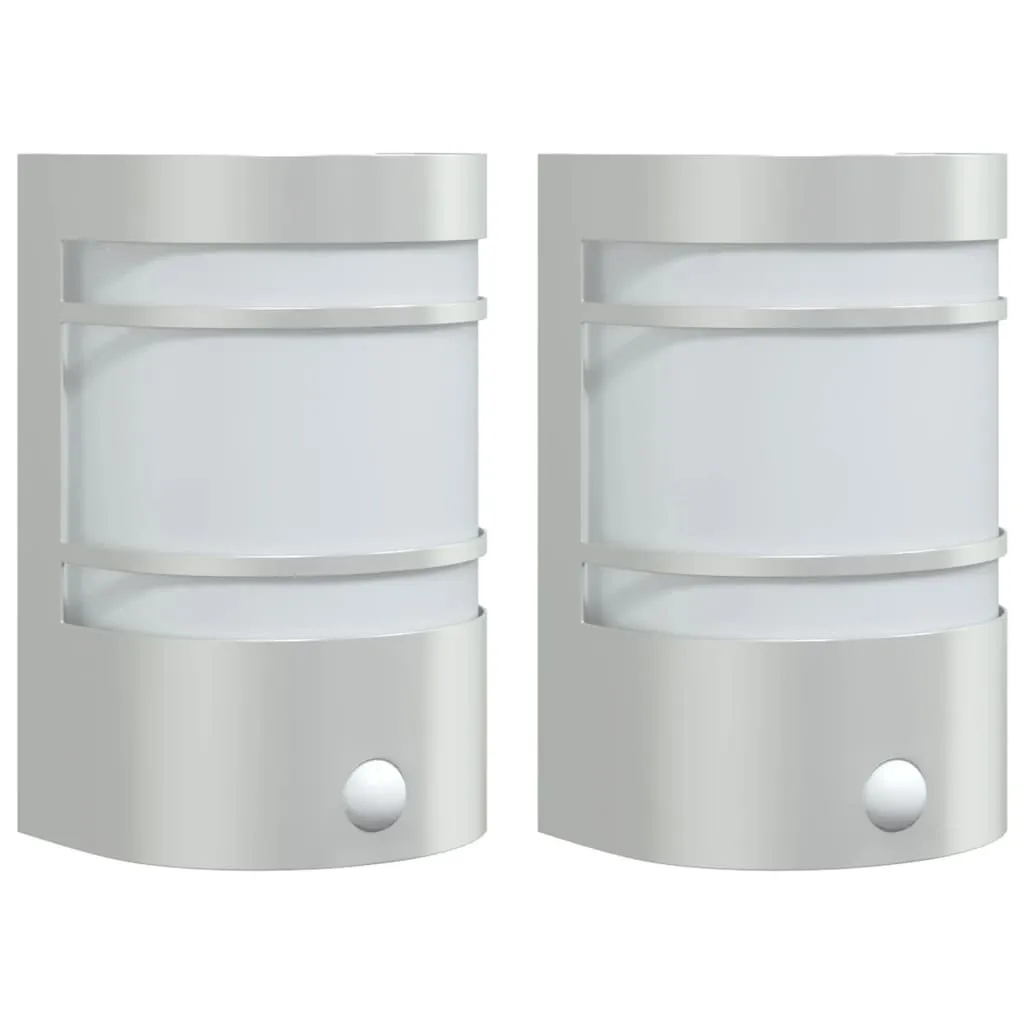 Lampes Murales Inox Détecteur de Mouvement Argenté pour Jardin et Façade