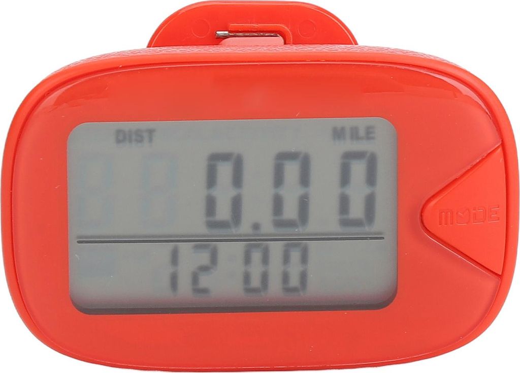 Wanderer -Schrittzähler Großes Digital Display Multifunktionales leichtes Genauigkeitsspeicher Schrittzähler für Männer Frauen rot