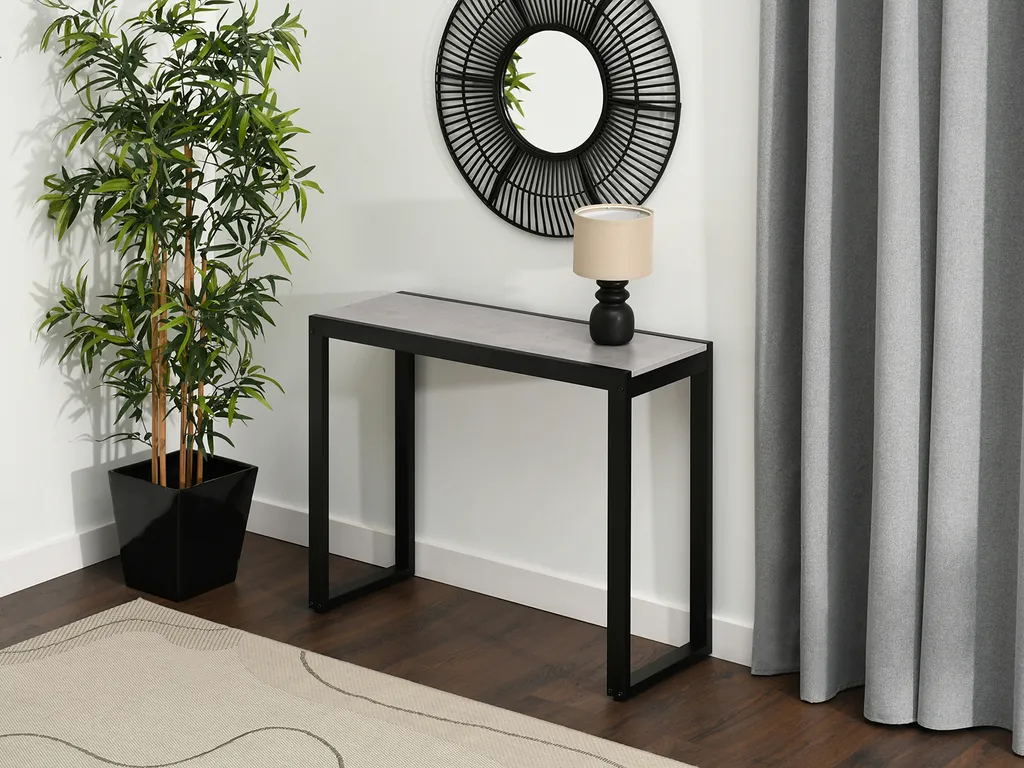 Console KRUM compacte noire et béton pour optimiser vos petits espaces - 2