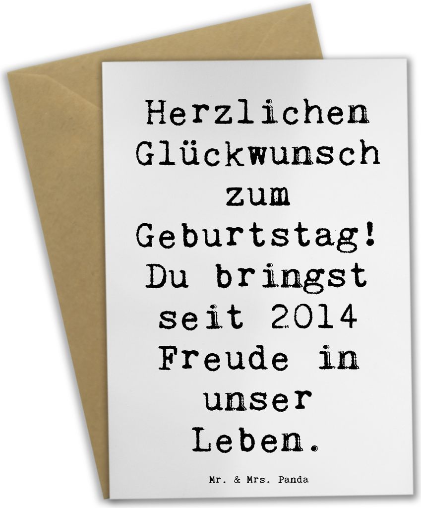 Mr. & Mrs. Panda Beileidskarte Spruch 2014 Geburtstag Freude - Weiß - Geschenk, einladungskarten, weihnachtskarten, Jahrgangsgeburtstag, hochzeits...