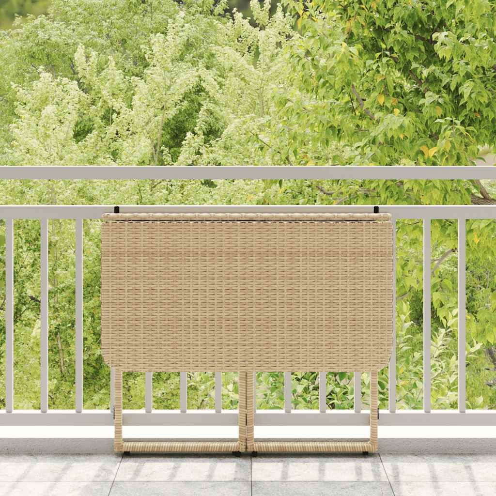 "im Sonderangebot"Esstisch/Outdoor Tisch - Gartentisch - moderne Design - Balkontisch - Klappbar Beige 90x51x75 cm Poly Rattan DEMöbel 7168663