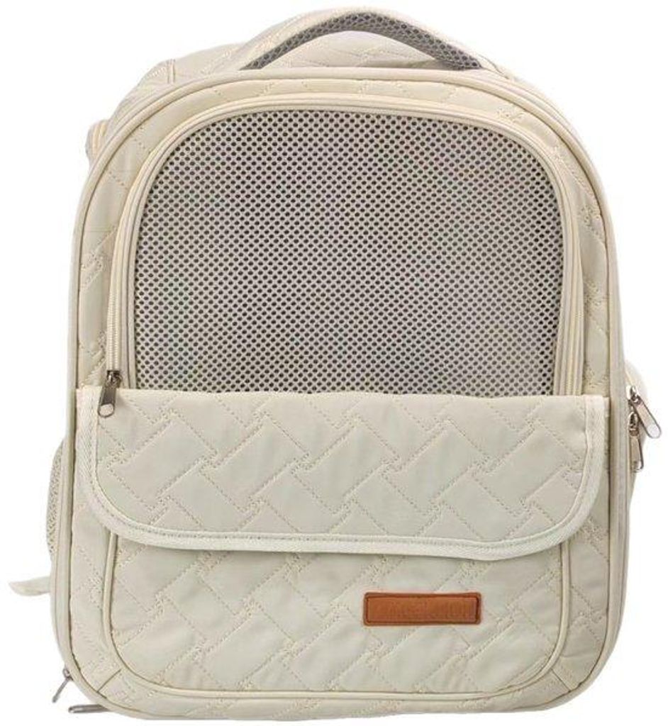 Tierarzte Hunde- und Katzen-Tasche bis 7,26 kg, licht, atmungsaktives Design mit Herz-Pattern, Ventil-Mesh und ergonomischen Schultergurten.