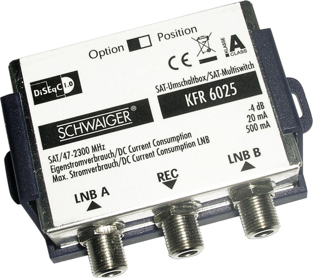 Schwaiger KFR6025531, 2 Eingänge, 1 Ausgänge, 950 - 2300 Produktbild 