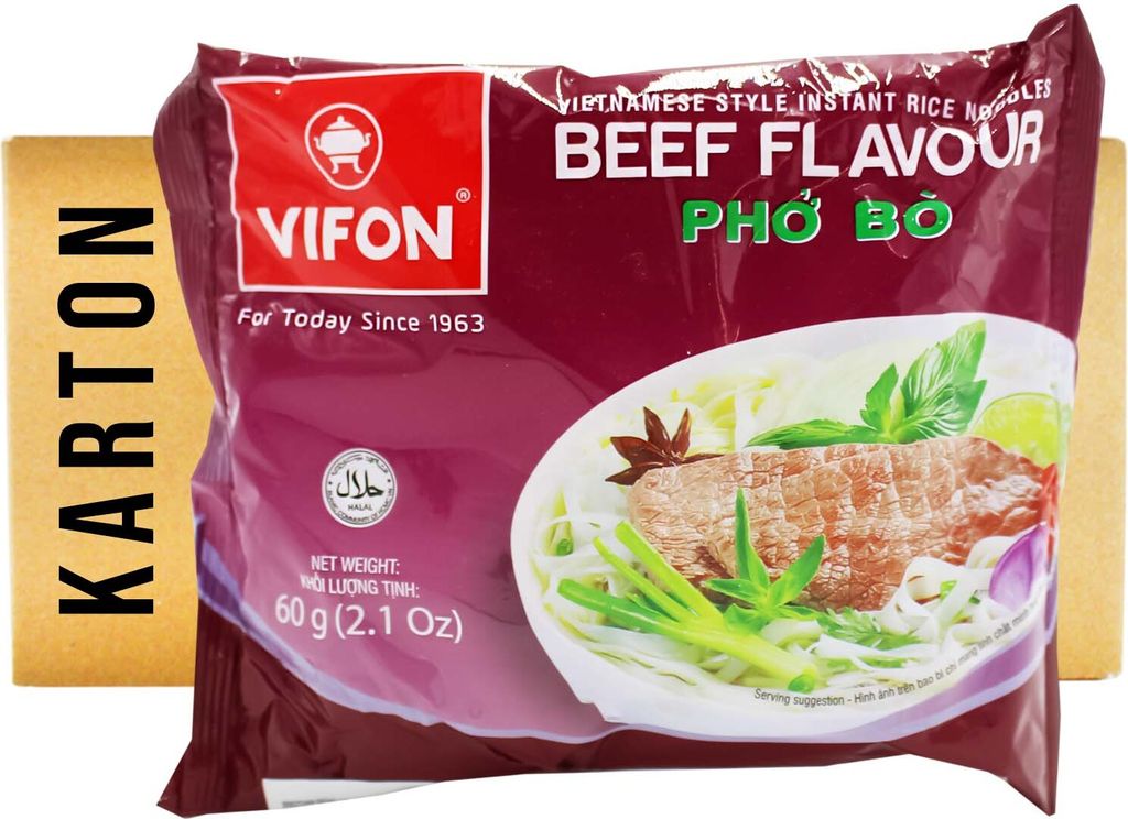 Vifon Pho Bo Instant Reisnudeln mit Rindgeschmack 30x60g