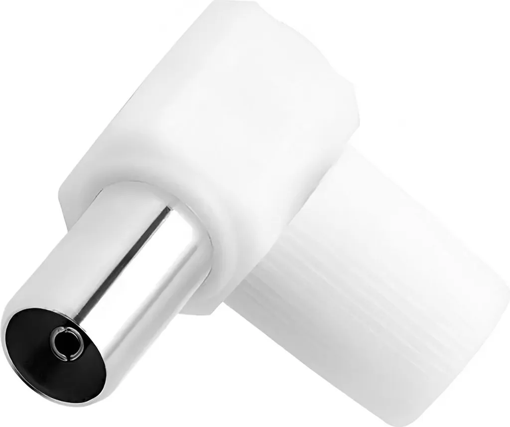 Force Power, connettore TV coassiale 9,52 mm angolato a 90°, schermato, bianco