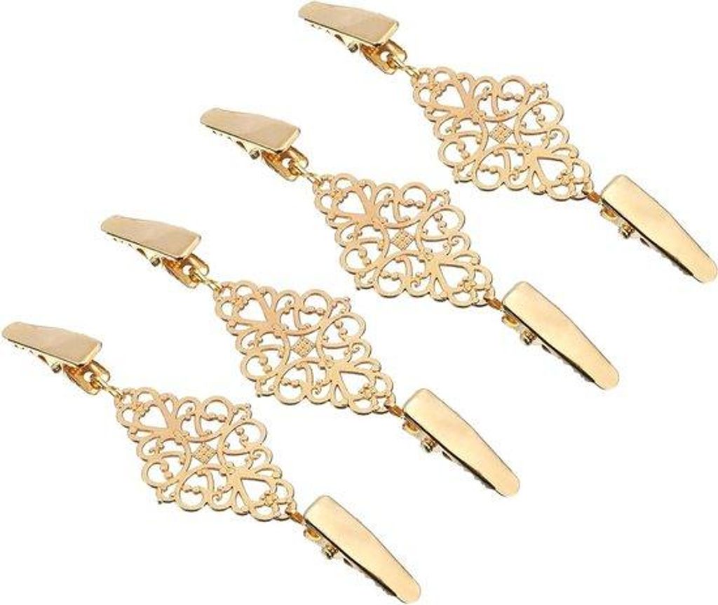 Gelakte Retro-Kraagklemmen-Set für Frauen - 4er Set aus Zink - für Blusen, Shirts, Jacken