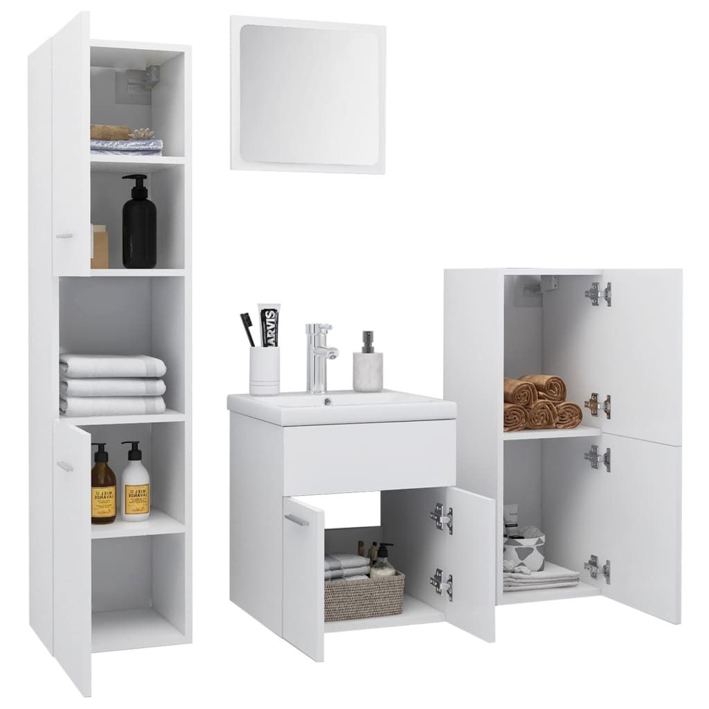 "Winterschlussverkauf "Badmöbel-Set - CLORIS - Badezimmerschrank - schlichte Design - Weiß Holzwerkstoff - DEMöbel9482731