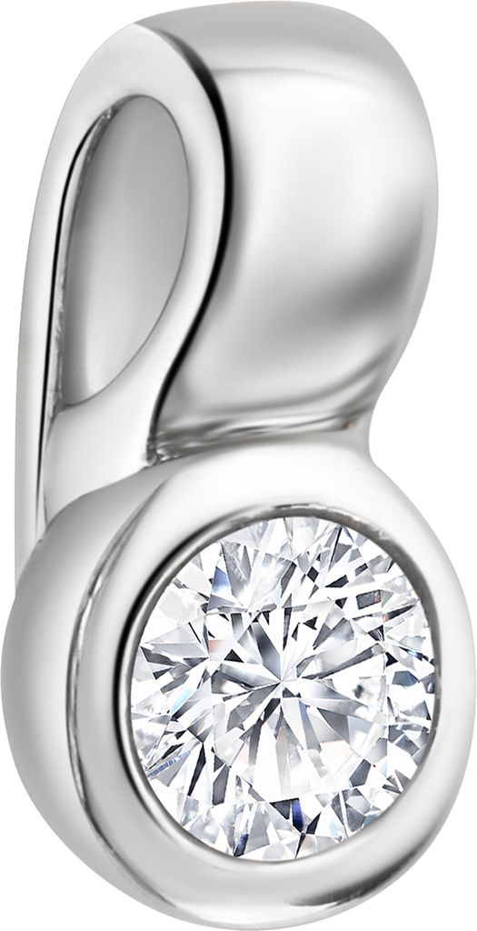 F Anhänger 925/- Sterling Silber 1,3cm weiß Zirkonia Produktbild 