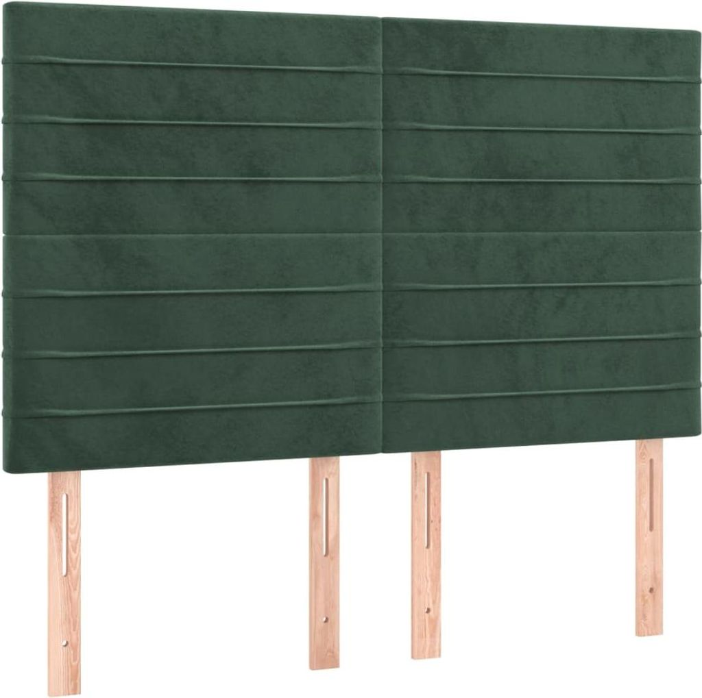 vidaXL Kopfteil Dunkelgrün 144x5x118/128 cm Samt