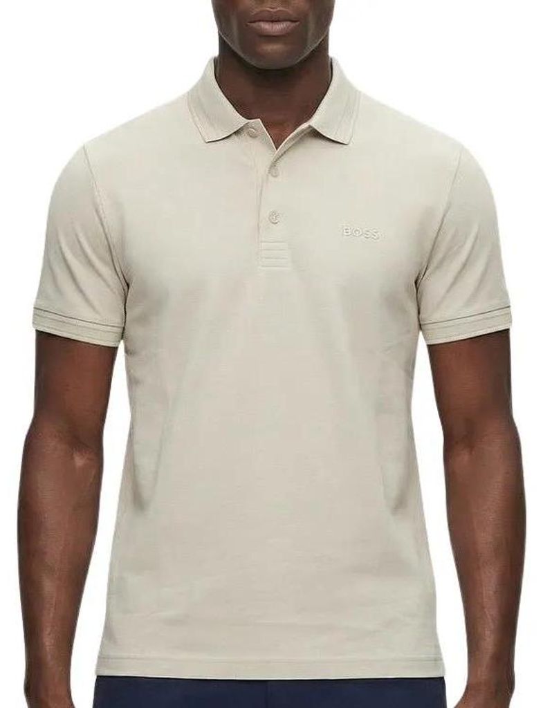 Boss Green Paddy Poloshirt regularer Schnitt beige mit 3 Knöpfen