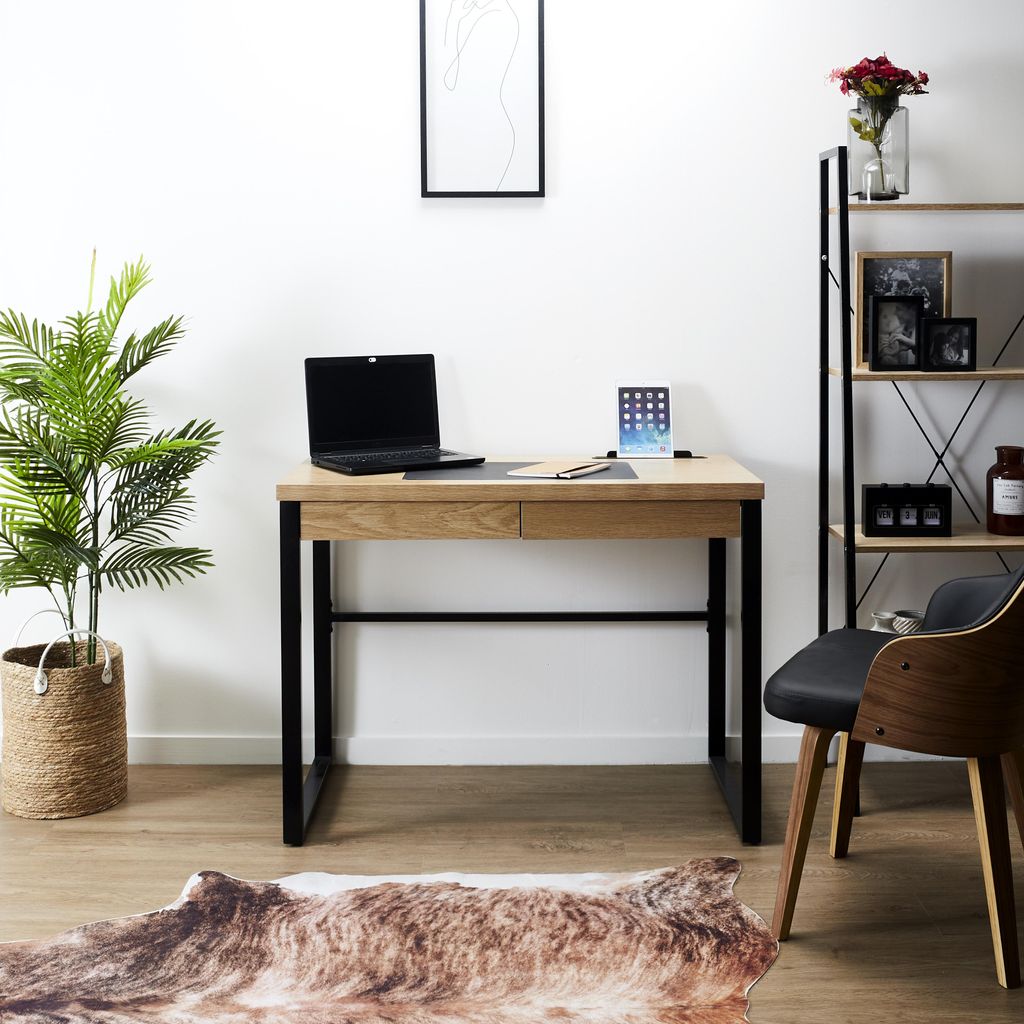 Home Deco Factory Schreibtisch aus Holz und Metall