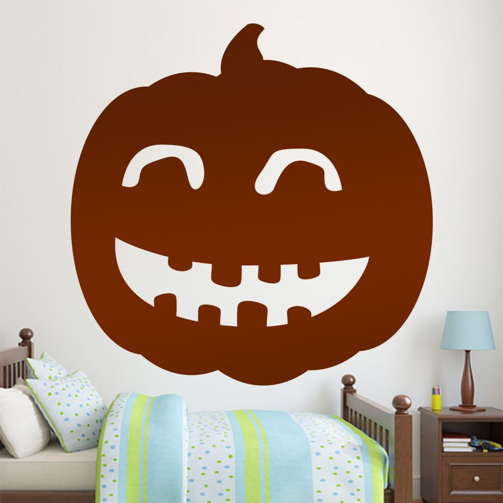 hauptsachebeklebt KIWISTAR Kürbis - Lachen Fröhlich Halloween Wandtattoo in 6 Größen - Wandaufkleber Wall Sticker - Dekoration, Küche, Wohnzim...