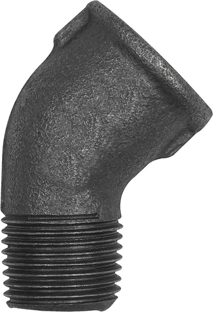 Riegler Winkel 121, 45°, Rp 1 1/4 i., R 1 1/4 a., Temperguss schwarz