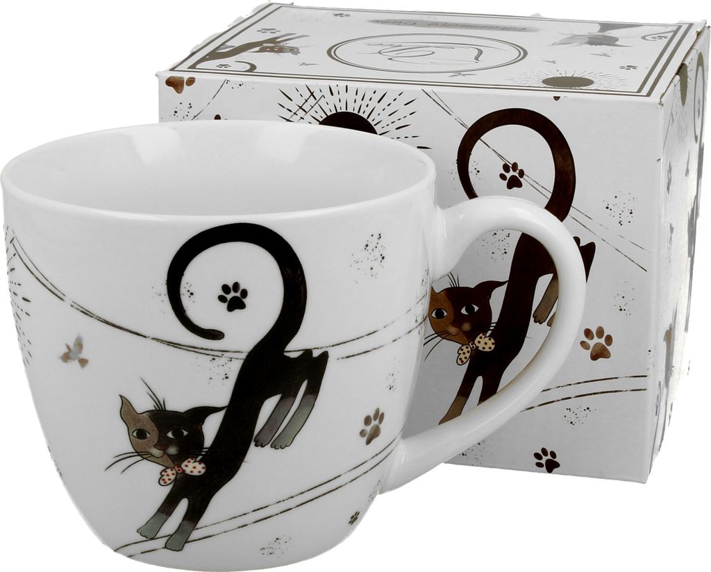 DUO ANIMALS Becher 460 ml CHARMING CATS New Bone China Porzellan
