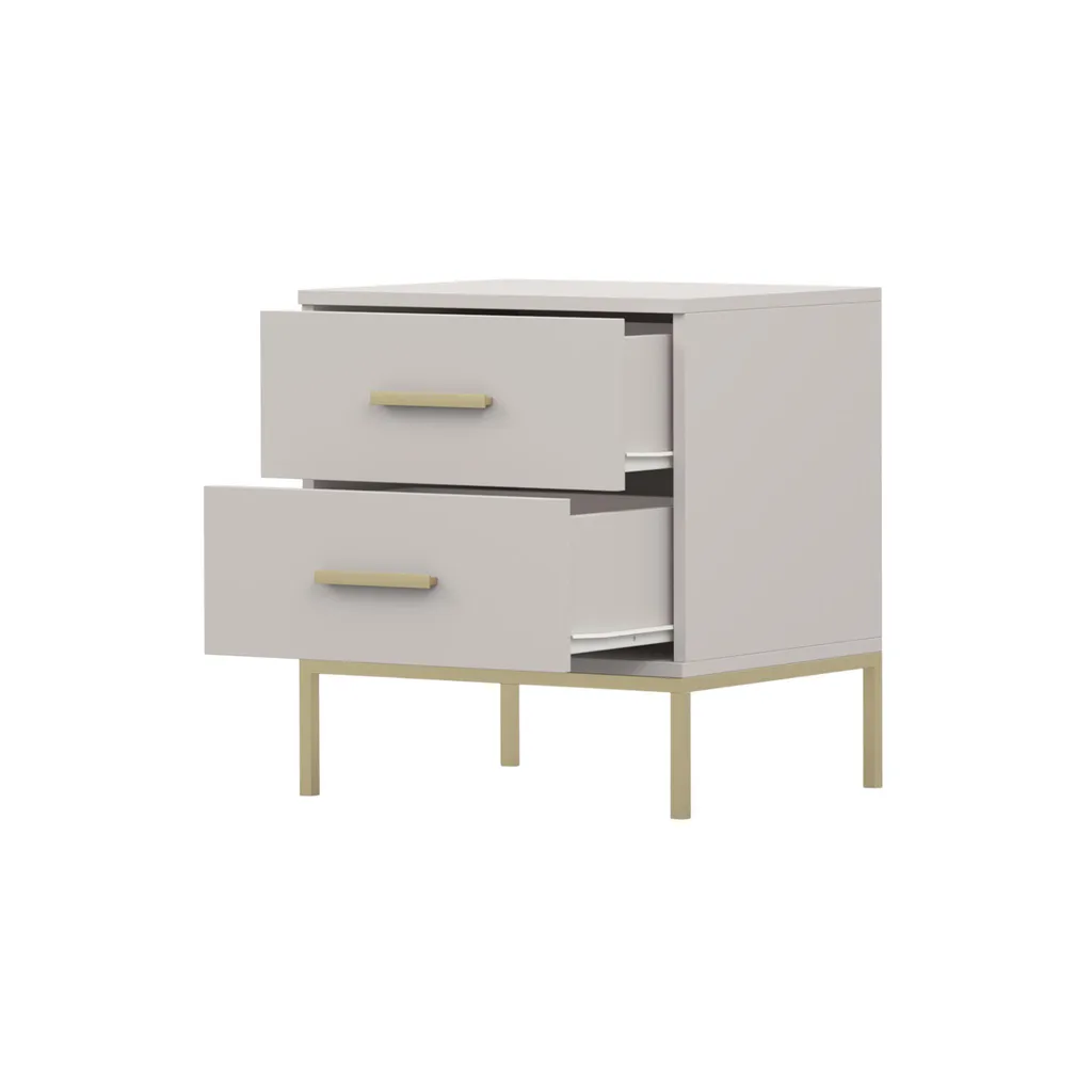 Table de nuit pour chambre moderne - Commode 50 cm Cachemire 2 tiroirs