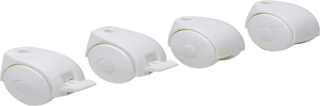 Foppapedretti, 4 Nylonräder, Ersatz für Foppapedretti Kinderbetten und Badewannen, weiß, 0,2 kg, 4er-Set, 1 Bianco