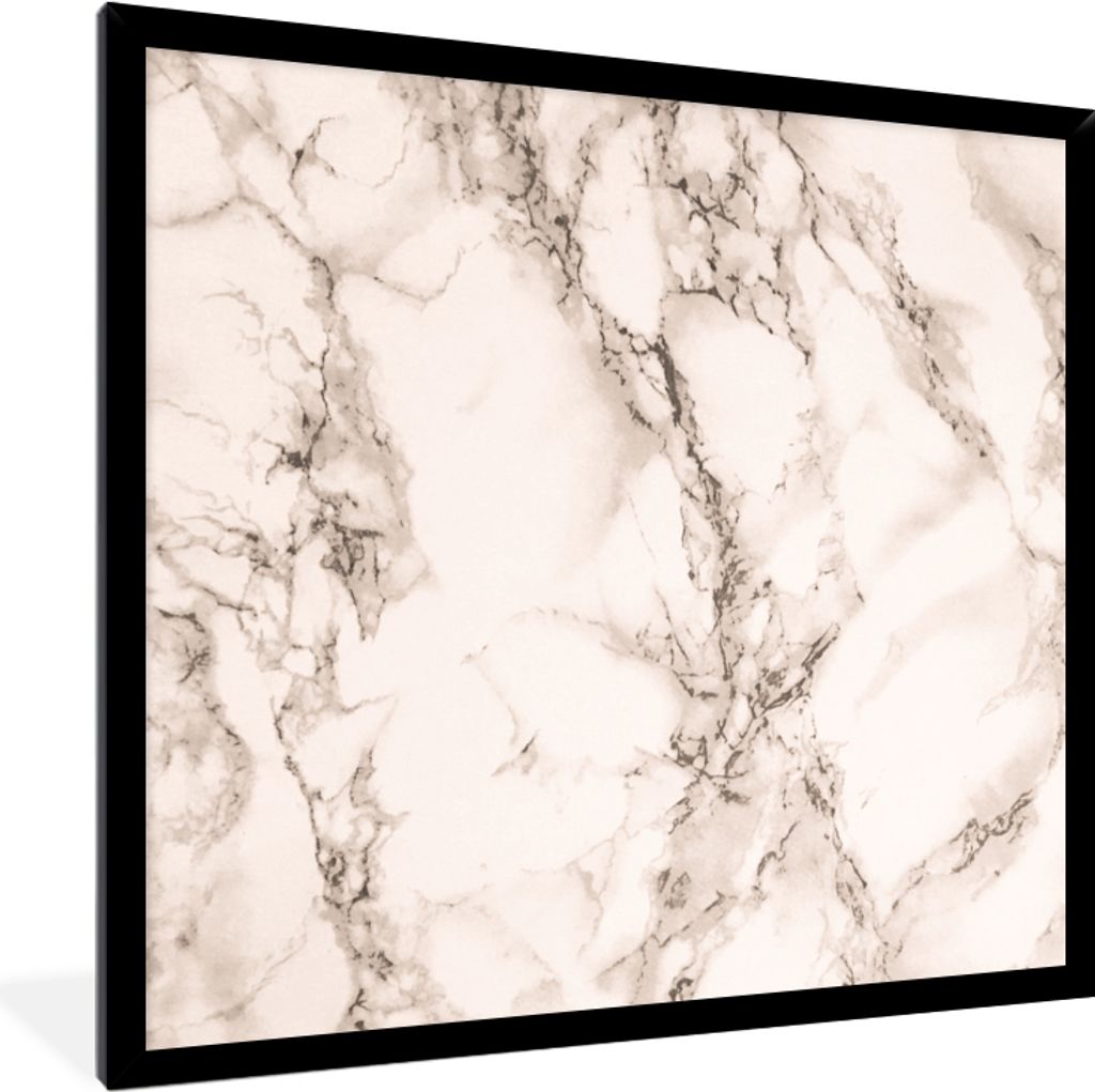 MuchoWow Gerahmtes Poster Roségold - Marmor - Chic 40x40 cm - Poster mit Schwarzem Bilderrahmen Wandposter Rahmen Foto Bilder - Mit Rahmen - Wan...