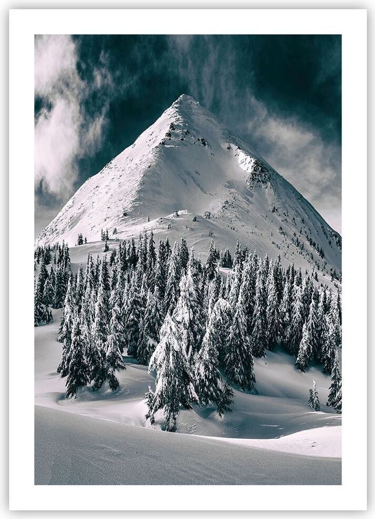 Poster - Poster ohne Rahmen - Dunkel Himmel Berg - 50x70 cm - Wand Bild - Wanddeko - Wandbilder - Kunstposter - Wandposter - Bilder - Kunstdruck - ...