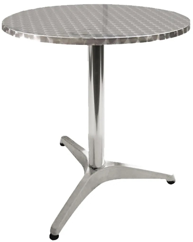 Mange-debout rond aluminium 60cm pour bar, plateau basculant