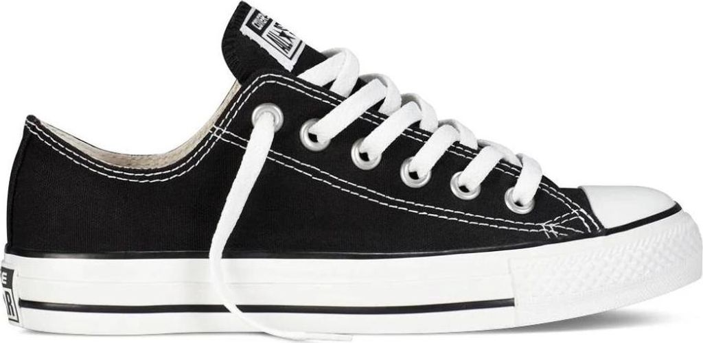 A single black Converse Chuck Taylor All Star sneaker shown from the side.